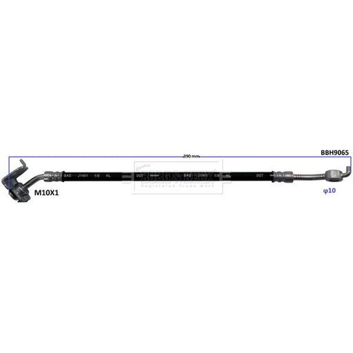 Borg & Beck Brake Hydraulic Hose Line Rear Left BBH9065