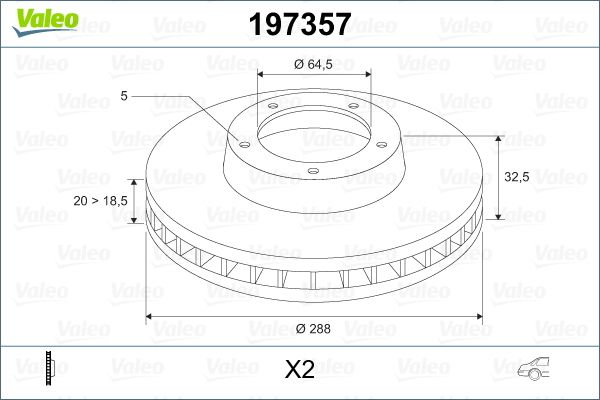Febi 2 x Brake Disc Set Vented Rear