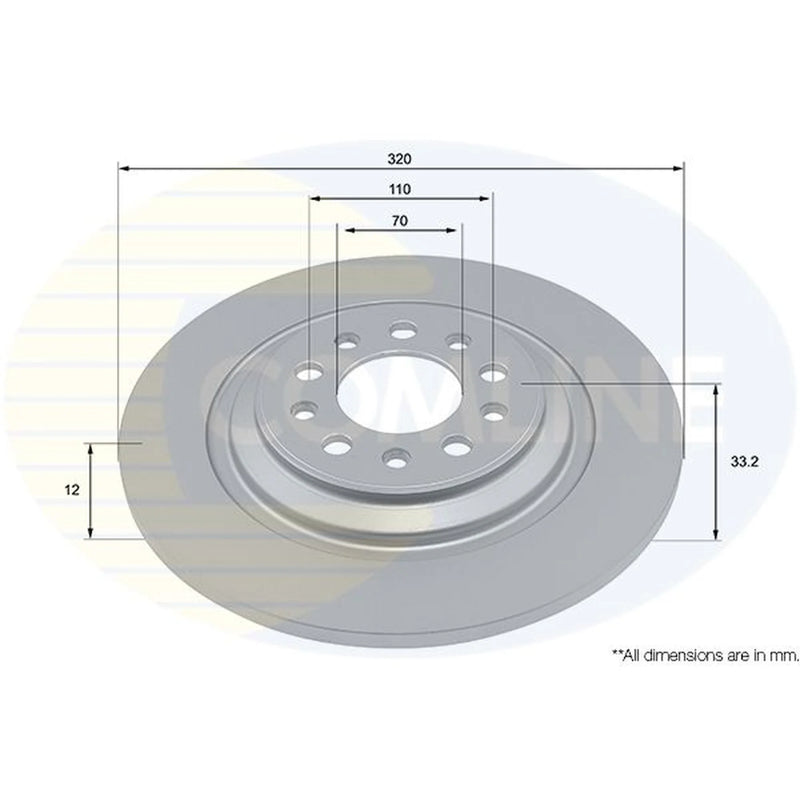 Comline 2 x Solid Rear Brake Discs ADC2950