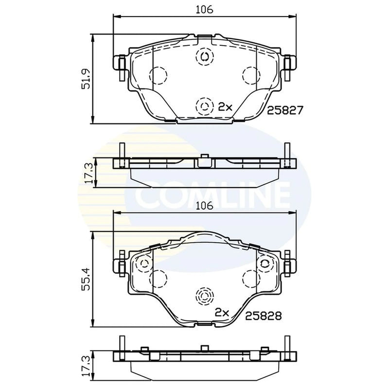 Comline 4 x Rear Brake Pad Set CBP32235