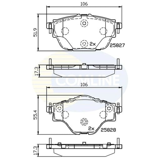 Comline 4 x Rear Brake Pad Set CBP32235