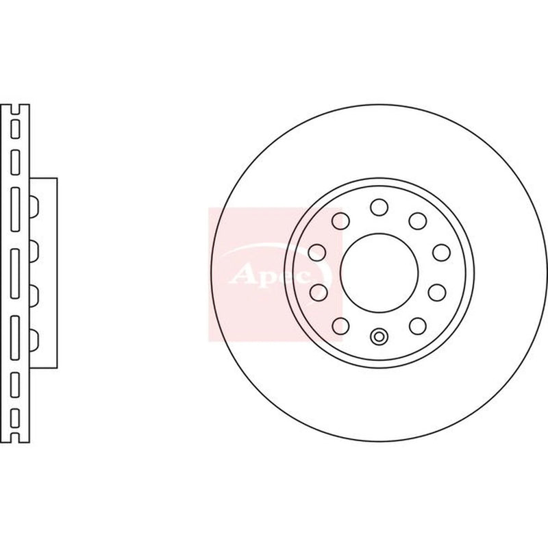 Apec 2 x Vented Front Brake Discs DSK911