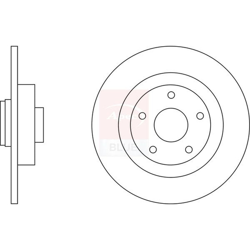Apec 2 x Solid Rear Brake Discs SDK6597