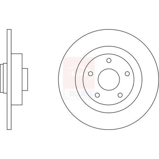 Apec 2 x Solid Rear Brake Discs SDK6597