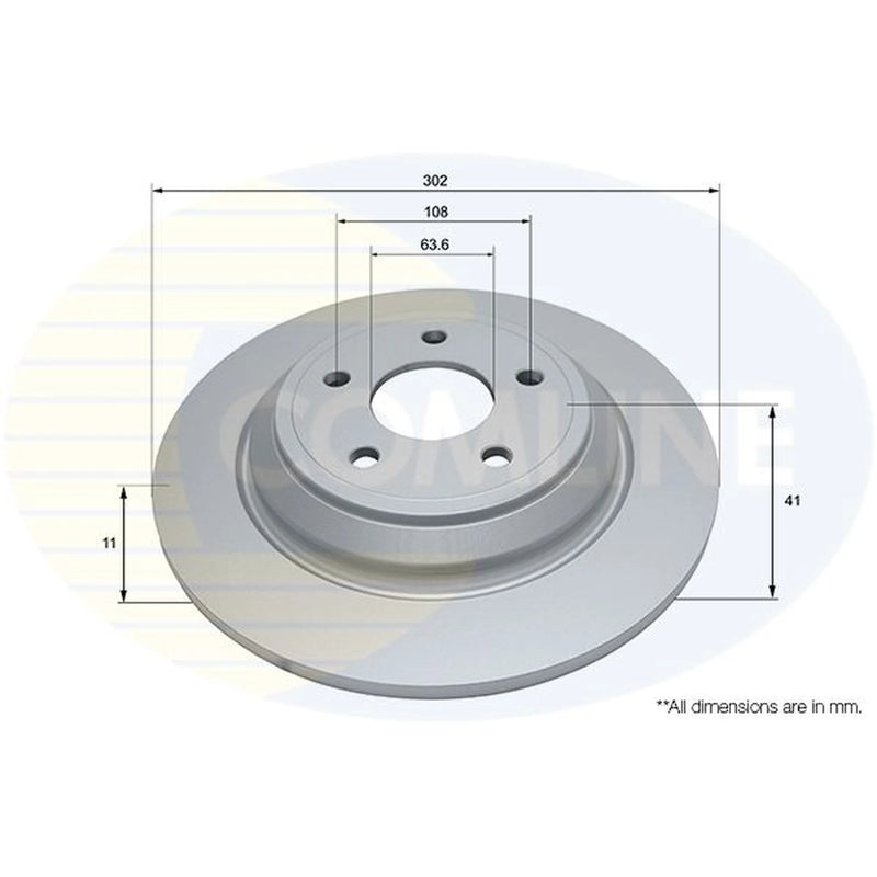 Comline 2 x Solid Rear Brake Discs ADC4054