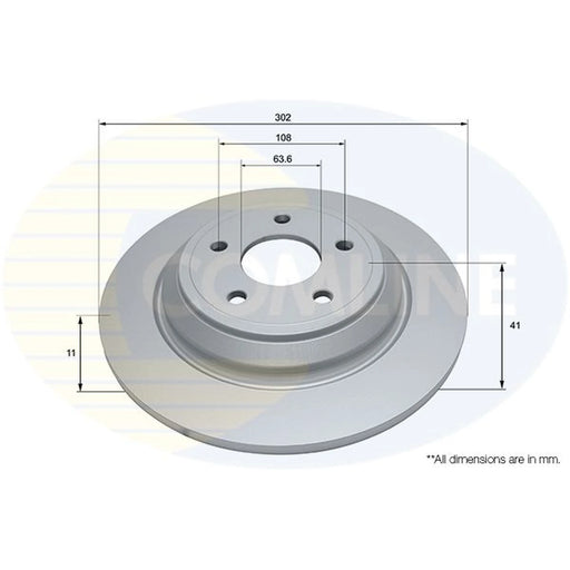Comline 2 x Solid Rear Brake Discs ADC4054