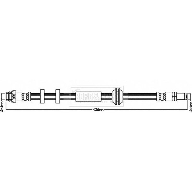 Borg & Beck Brake Hydraulic Hose Line Front Left BBH8401