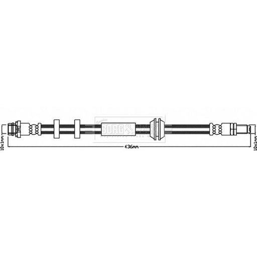 Borg & Beck Brake Hydraulic Hose Line Front Left BBH8401
