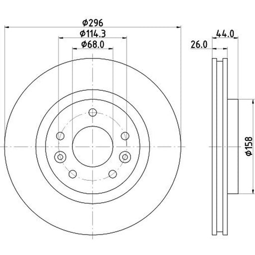 DON 2 x Internally Vented Front Brake Discs PCD18702