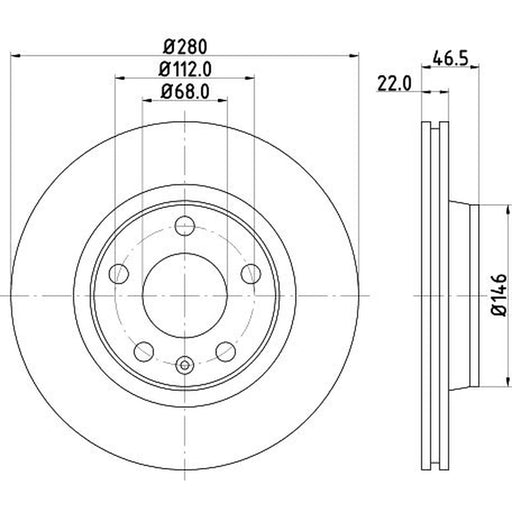 DON 2 x Internally Vented Front Brake Discs PCD10522
