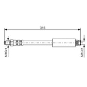 Bosch Brake Hydraulic Hose Line Front 1 987 476 598