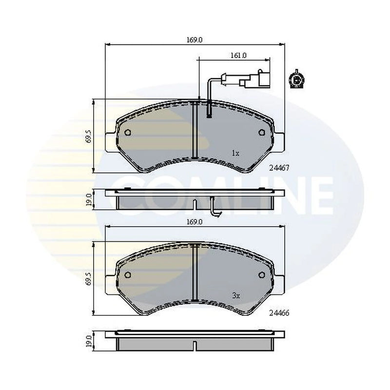 Comline 4 x Front Brake Pad Set CBP11623