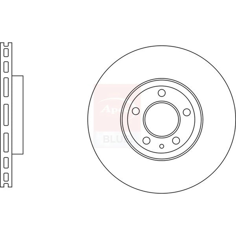Apec 2 x Vented Front Brake Discs SDK6809