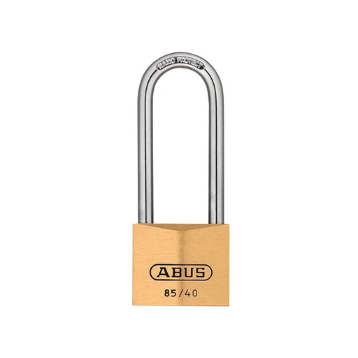 ABUS Mechanical 85/40mm Brass Padlock 63mm Long Shackle Carded - 10035434-01