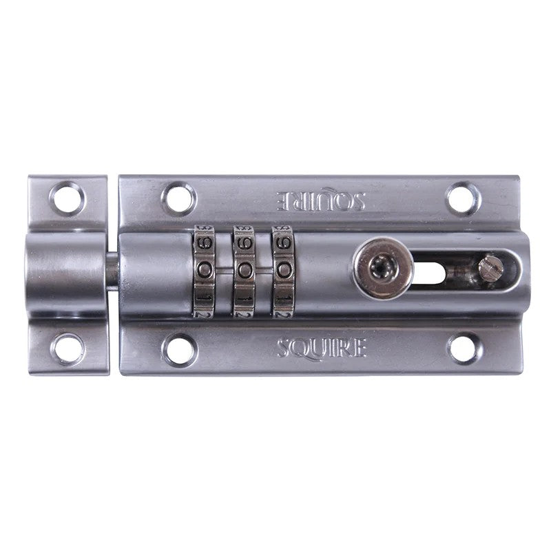 Squire CombiBolt 3 Re-Codable Locking Bolt Chrome 92mm - COMBI 3CH