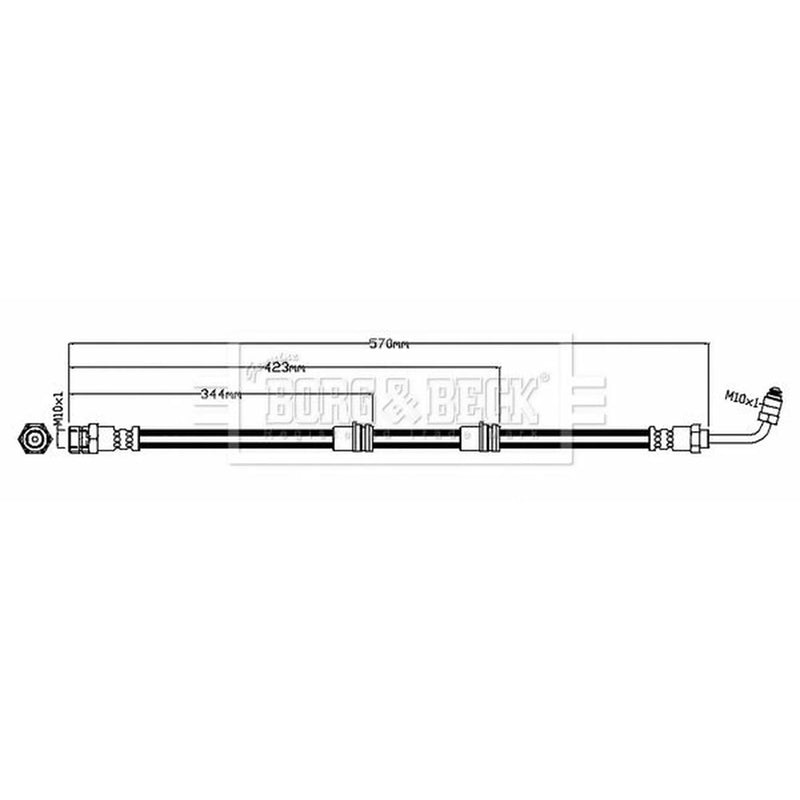 Borg & Beck Brake Hydraulic Hose Line Front Left BBH8712