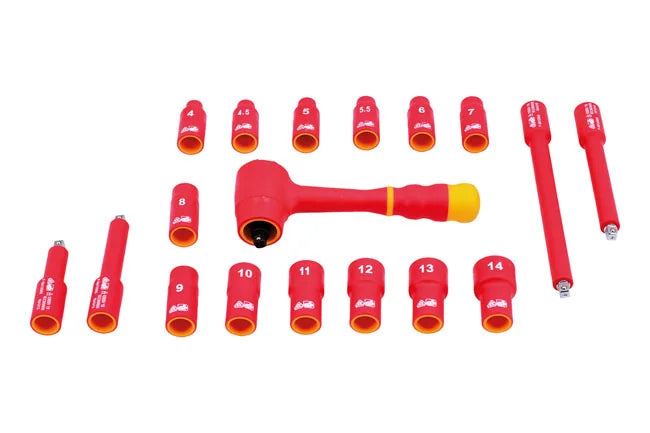Laser Tools Insulated Socket Set 1/4"D 18pc - PL