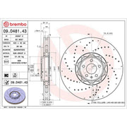 Brembo 2 x Aluminium Front Brake Disc Hub Brake Discs 09.D481.43