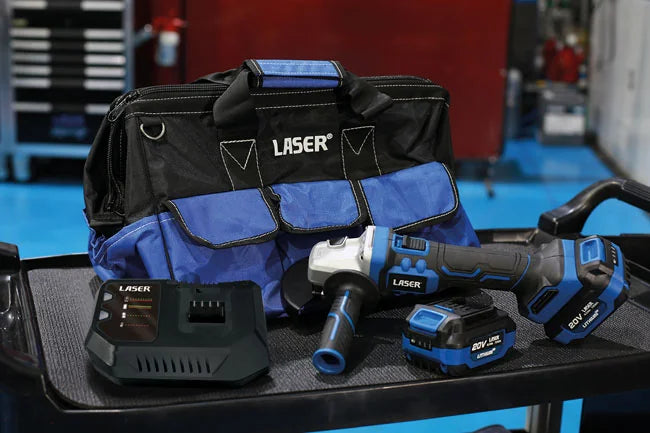 Laser Tools Cordless Angle Grinder 20V Kit (Euro) - PL
