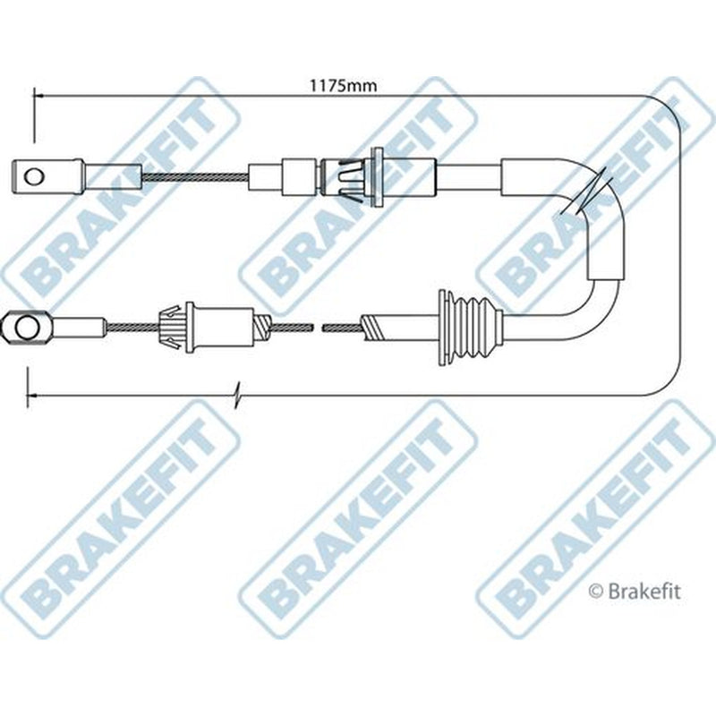 Apec Handbrake Cable Front BBC3376