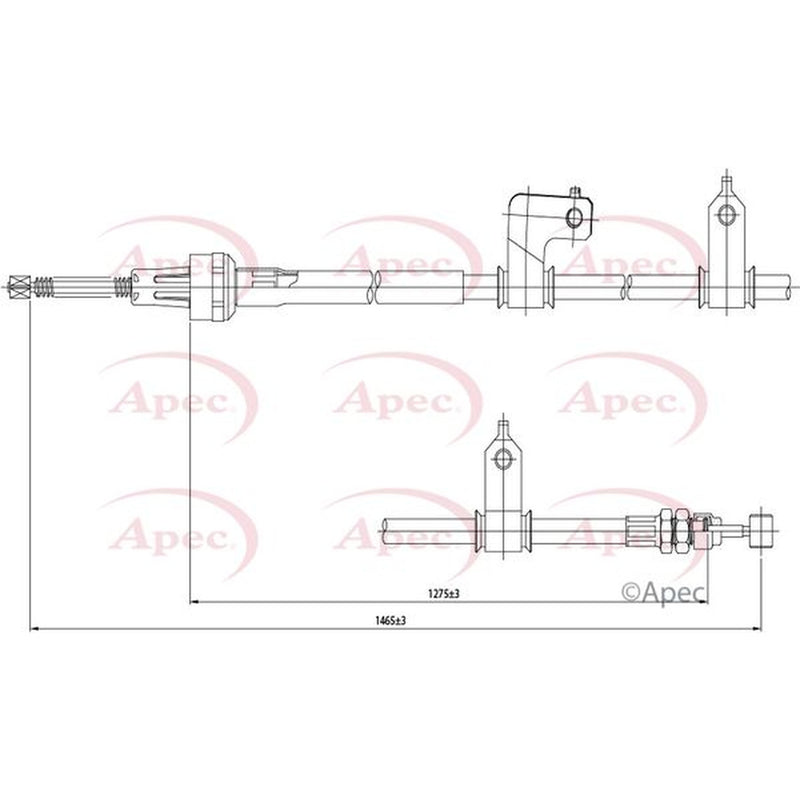 Apec Handbrake Cable Right Rear CAB1566