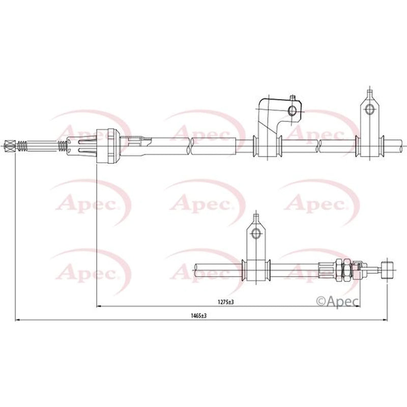 Apec Handbrake Cable Right Rear CAB1566