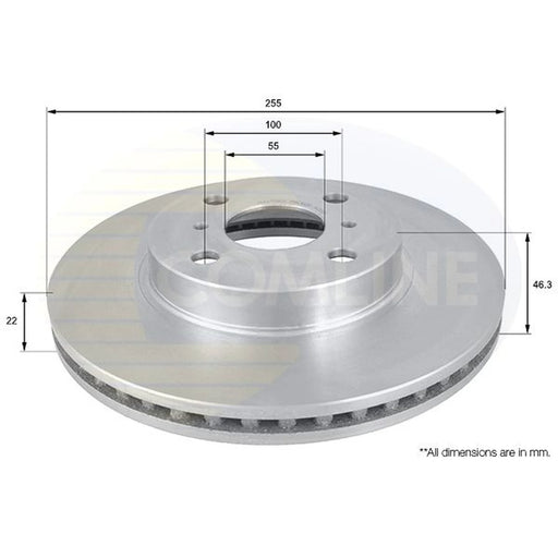 Comline 2 x Front Brake Discs ADC01126V