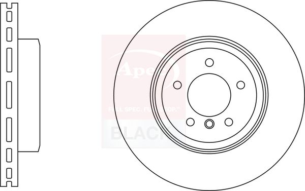APEC Black 2 x Brake Disc Set Vented