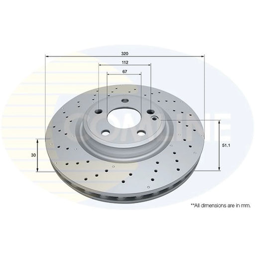 Comline 2 x Perforated/Vented Front Brake Discs ADC2810V