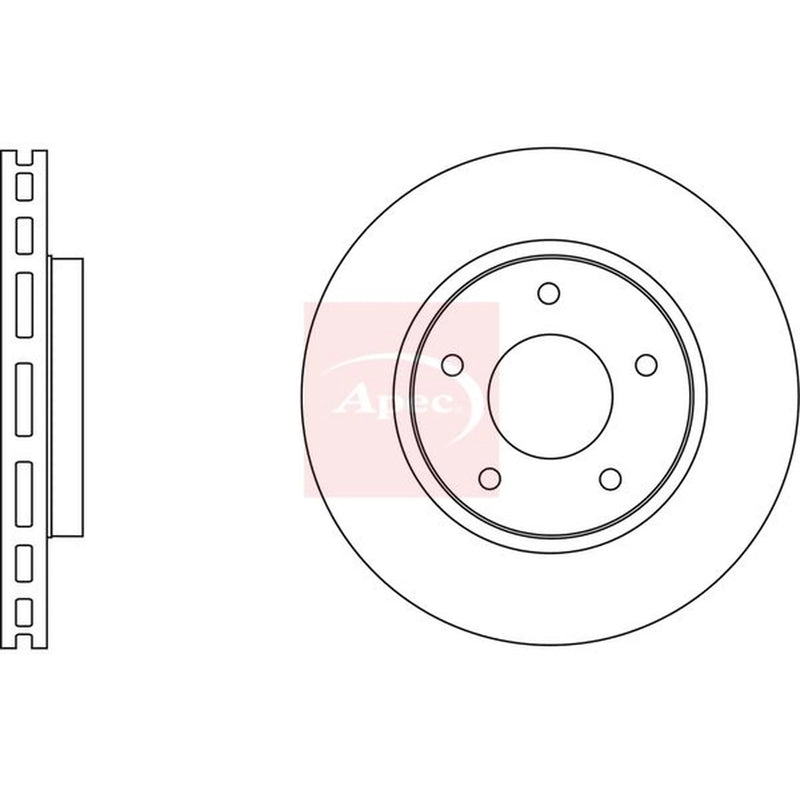 Apec 2 x Vented Front Brake Discs DSK2666