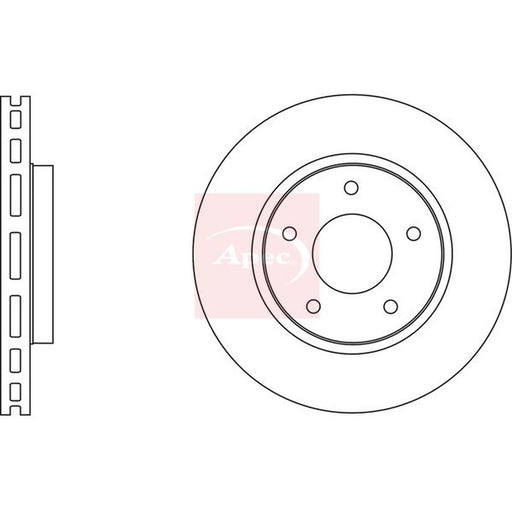 Apec 2 x Vented Front Brake Discs DSK2666