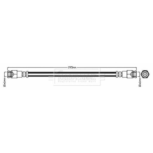 Borg & Beck Brake Hydraulic Hose Line Rear Left BBH6701