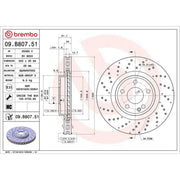 Brembo 2 x Perforated/Vented Front Brake Discs 09.B807.51