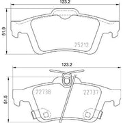 Brembo 4 x Rear Brake Pad Set P24216