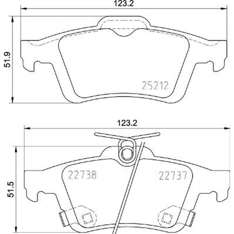 Brembo 4 x Rear Brake Pad Set P24216