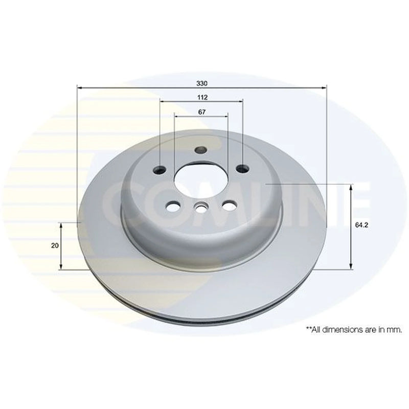 Comline 2 x Internally Vented Rear Brake Discs ADC5034VR