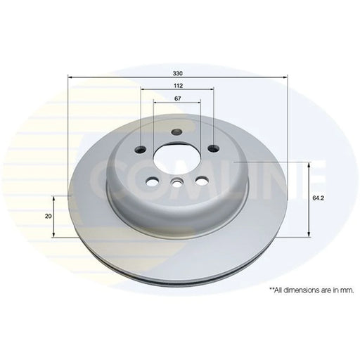 Comline 2 x Internally Vented Rear Brake Discs ADC5034VR