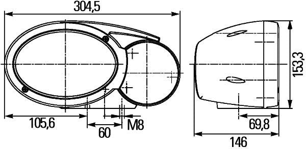 Hella Headlight Headlamp PY21W Right