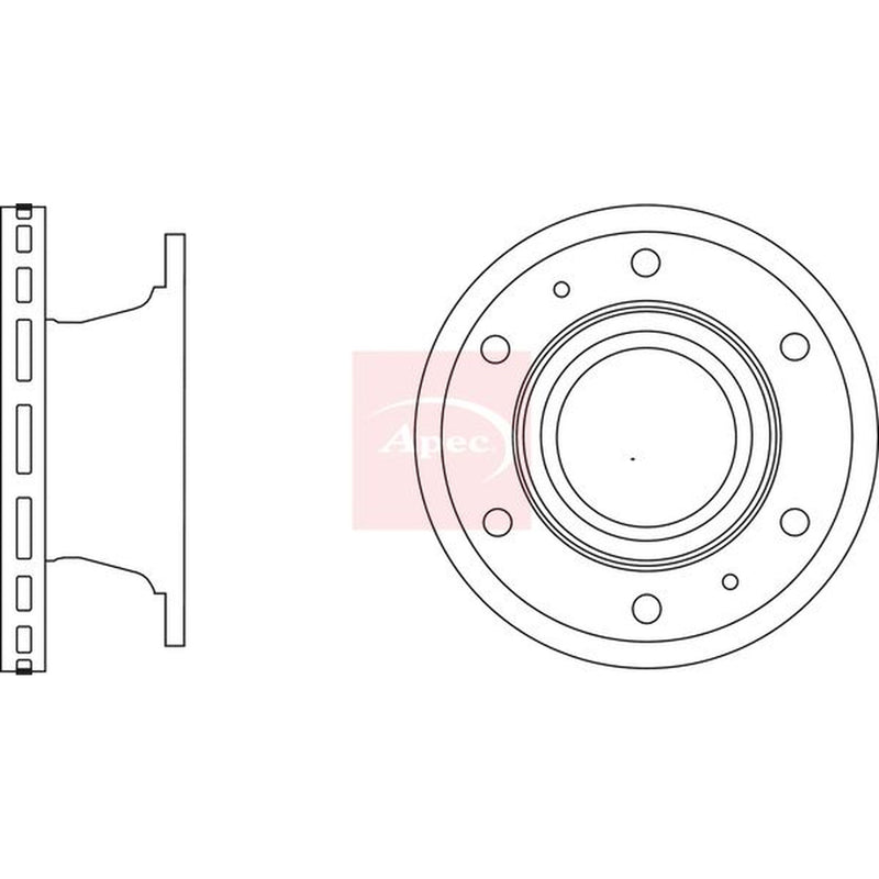 Apec 2 x Vented Brake Discs DSK2872