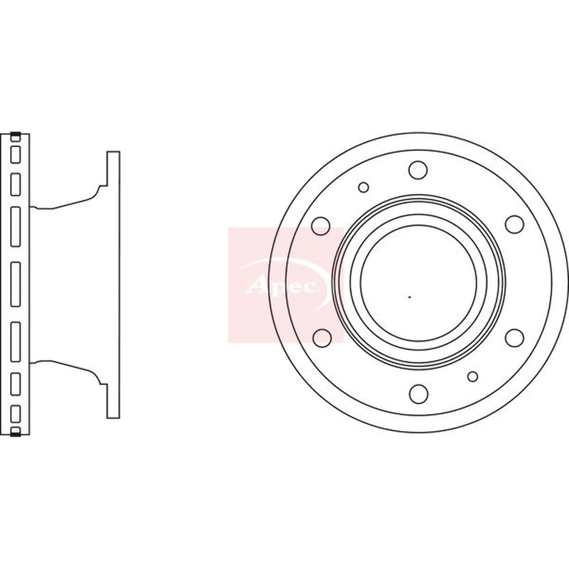 Apec 2 x Vented Brake Discs DSK2872