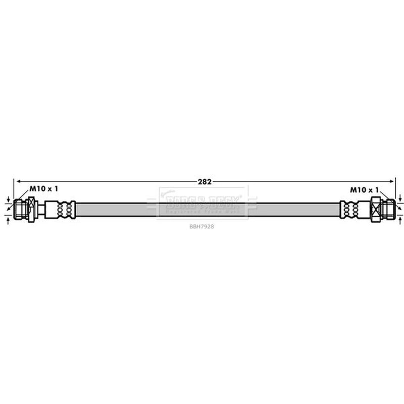 Borg & Beck Brake Hydraulic Hose Line Rear Right BBH7928