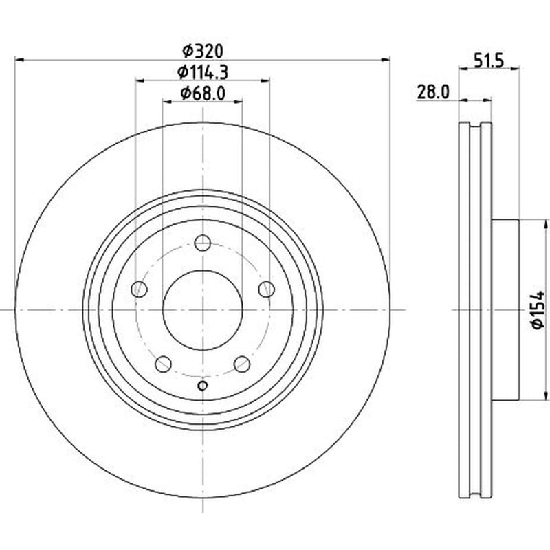 DON 2 x Externally Vented Front Brake Discs PCD19991
