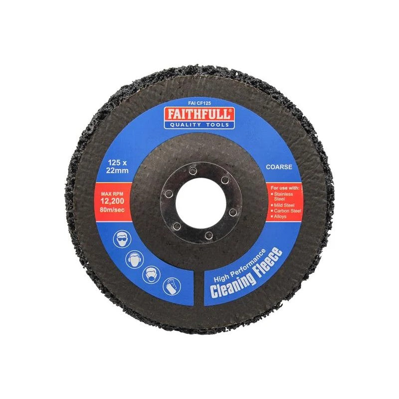 Faithfull Cleaning Fleece Disc Coarse 125 x 22mm - FAICF125