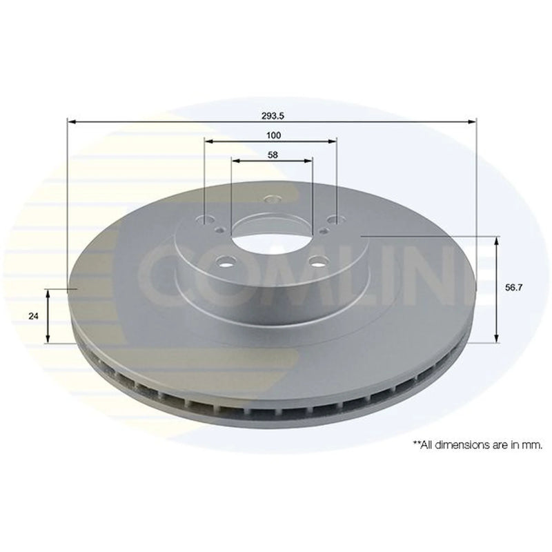 Comline 2 x Internally Vented Front Brake Discs ADC0814V