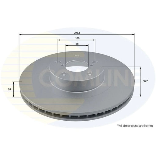 Comline 2 x Internally Vented Front Brake Discs ADC0814V