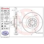 Brembo 2 x Front Brake Discs 09.C892.11