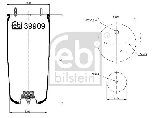 Febi Air Suspension Bellow 208mm