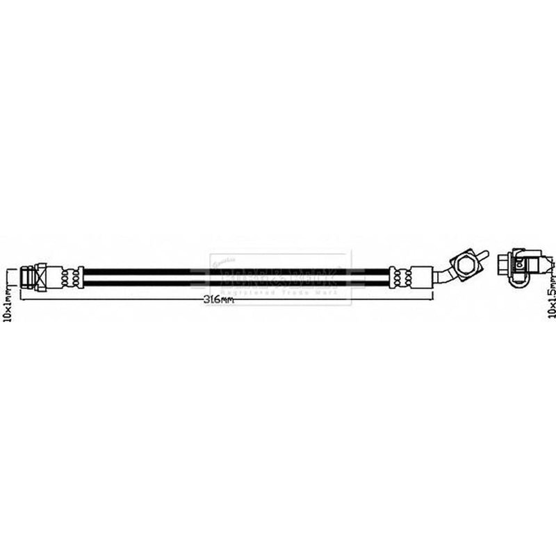 Borg & Beck Brake Hydraulic Hose Line Right BBH8112