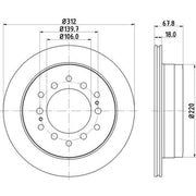 DON 2 x Internally Vented Rear Brake Discs PCD12112