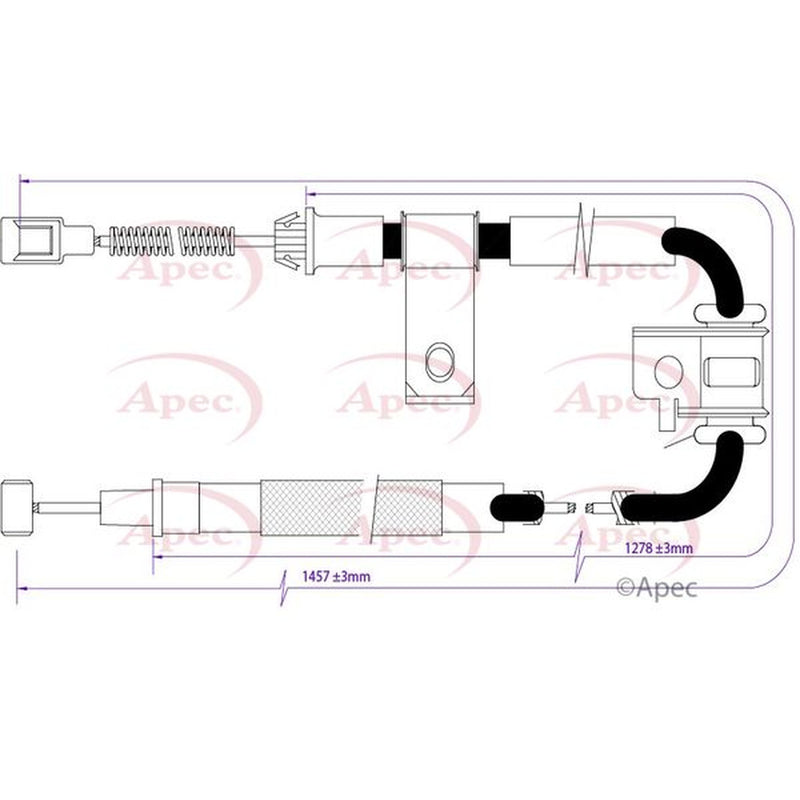 Apec Handbrake Cable Right Rear CAB1446